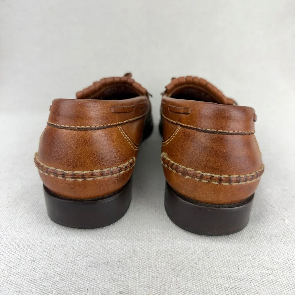 Bostonian Stadium Mens Tan Leather Tassel Kiltie Loafers Size 9 M 21623 Brazil